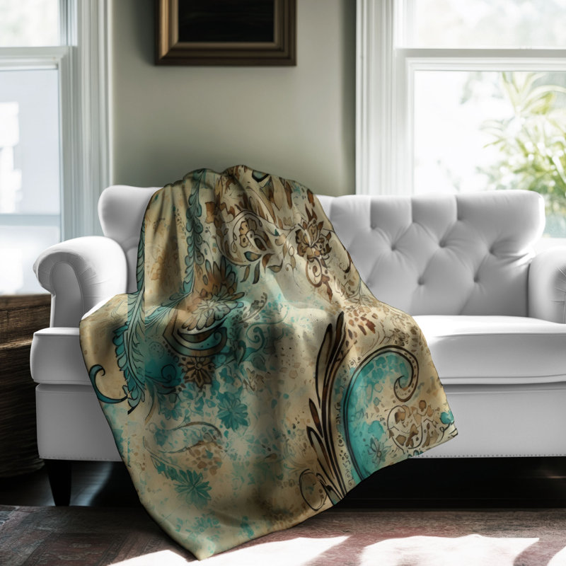 Watercolor Design - Couverture sherpa de qualité supérieure 1 pièce, Lit simple