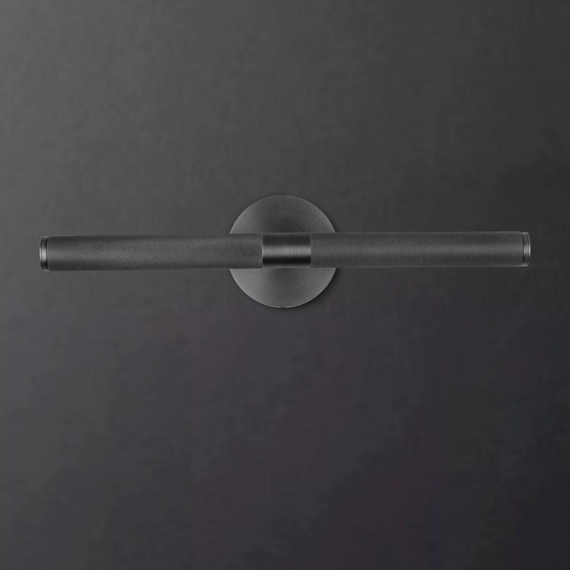 18.9" Dimmable Solid Brass LED Wall Mounted Sconce 360° Rotatable Picture Light(Set of 2), Matte Black