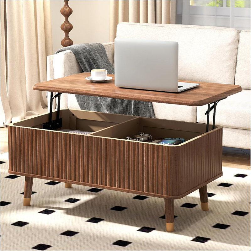 Table basse à plateau relevable avec rangement