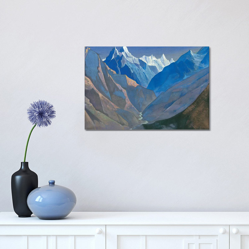 Mount 'M', 1931 by Nicholas Roerich - Wrapped Canvas Painting, 12" H x 18" W x 1.5" D