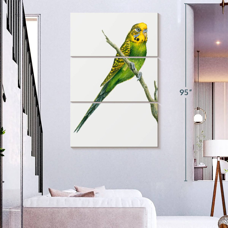 Brampt Perched Budgerigar, 38" H x 24" W