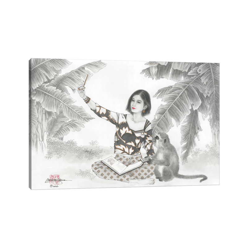 Monkey BFF - Painting on Canvas, Wrapped Canvas, 101.6 cm H x 66.04 cm W x 1.91 cm D