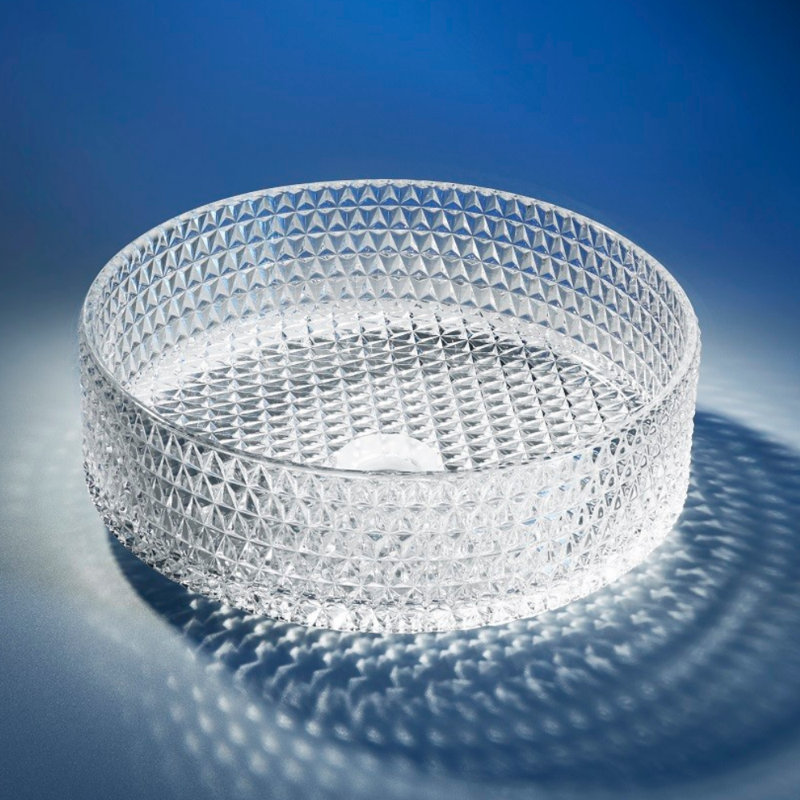 VanityIn 15.55'' Glass Circular Bathroom Sink, Crystalline Clear