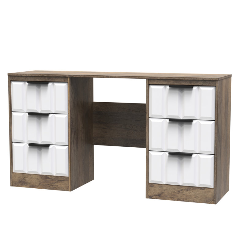 Besian Dressing Table, White Matt/Vintage Oak