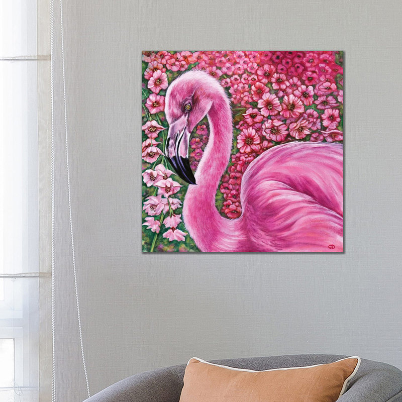 Pink Flamingo by Cyndi Dodes - Wrapped Canvas Gallery-Wrapped Canvas Giclée, 66.04 cm H x 66.04 cm W x 3.175 cm D
