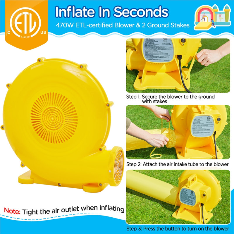 Yaheetech Multicolor Inflatable Bounce House with Slide