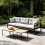 Canapé d'extérieur capitonné en métal pour patio, balcon, terrasse et porche, gris clair / gris anthracite