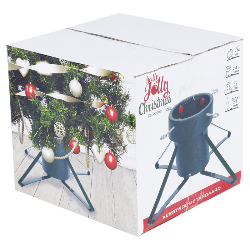 Resin Artificial Tree Stand For Max. Tree Height, 21cm H x 56.5cm W x 56.5cm D, Black