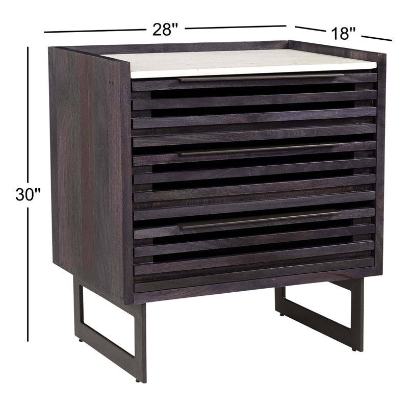 Iker 3 - Drawer Solid Wood Dresser