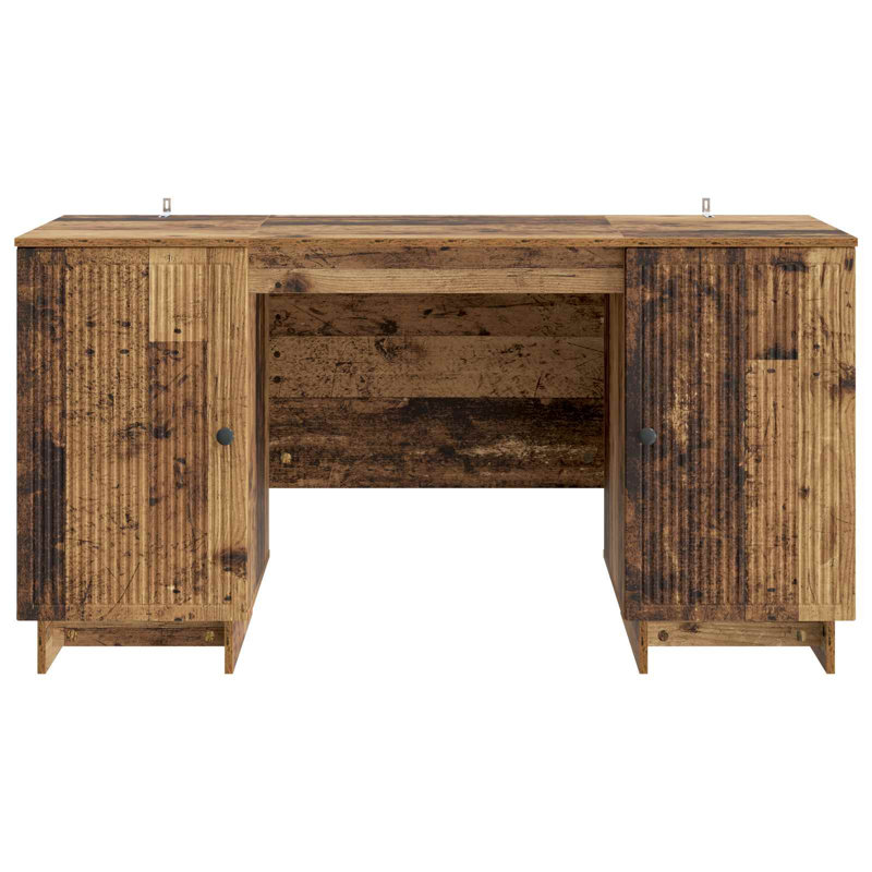  Desk with Shelf with Storage with Door Engineered Wood Study Office, Old Wood