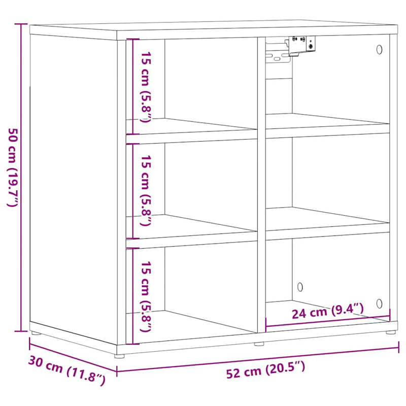 Coover 6 Pair Shoe Storage Cabinet, artisan oak