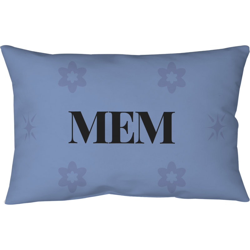 Coussin 20 po x 14 po Memphis, Bleu / noir / bleu mat