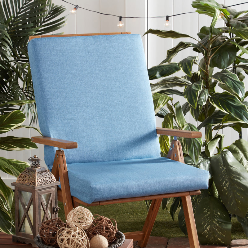 High Back Dining Chair Pad, Denim