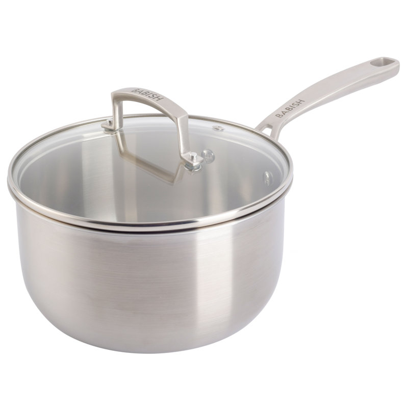 Babish 3.5 Quart Non-Stick Stainless Steel Saucepan
