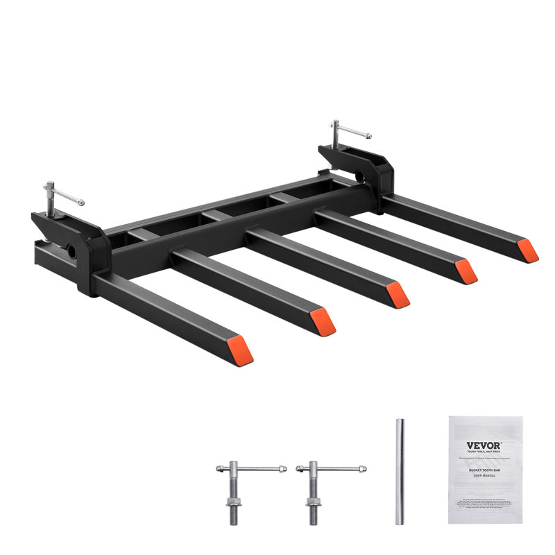 VEVOR Clamp on Debris Forks to 48" Bucket, 2600 lbs Capacity