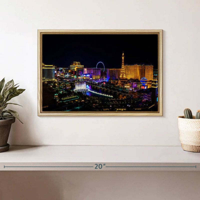 Las Vegas, Cadre flottant en bois naturel, 13 po x 9 po
