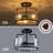 3-Light Industrial Metal And Clear Glass Drum Semi Flush Mount Ceiling Light