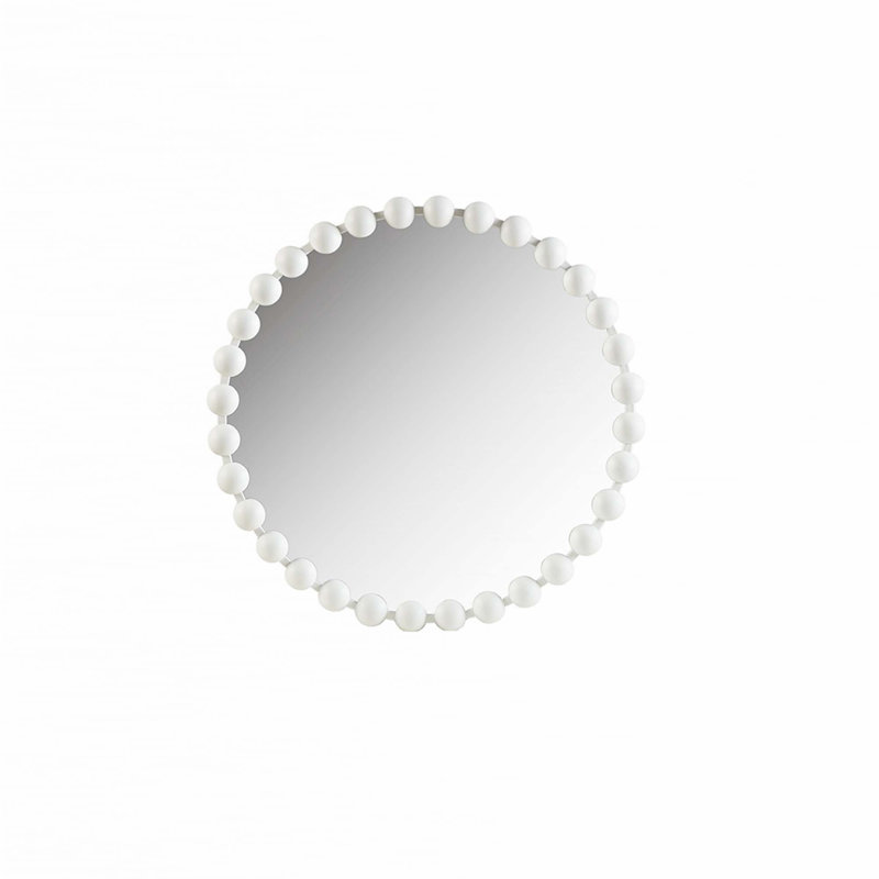 Miroir mural rond, 27 po x 27 po, Blanc