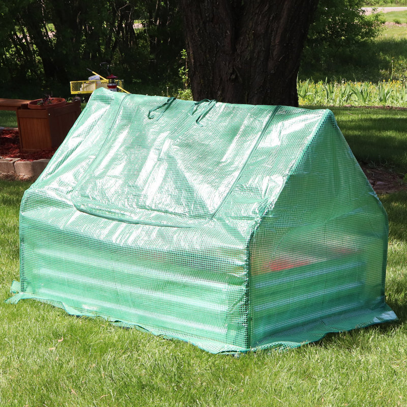 Lit de jardin surélevé avec couverture verte Garmer 4 pi x 3 pi, H 37,5 po x l 51 po x P 36,25 po