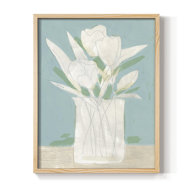 Reproduction encadrée «Mute Spring Arrangement II» - bois massif, H 21 po x l 17 po