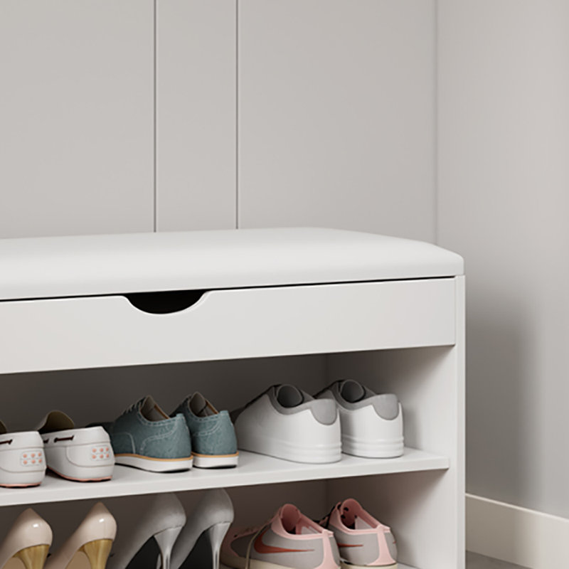 27.6'' Shoe Storage Bench, White
