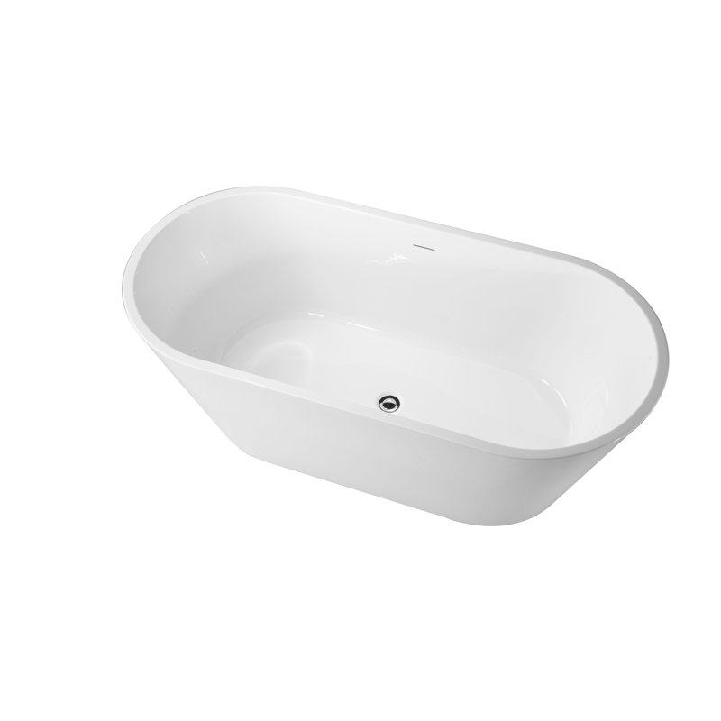 Arcadia 51 In. Freestanding Bathtub In Glossy White Finish