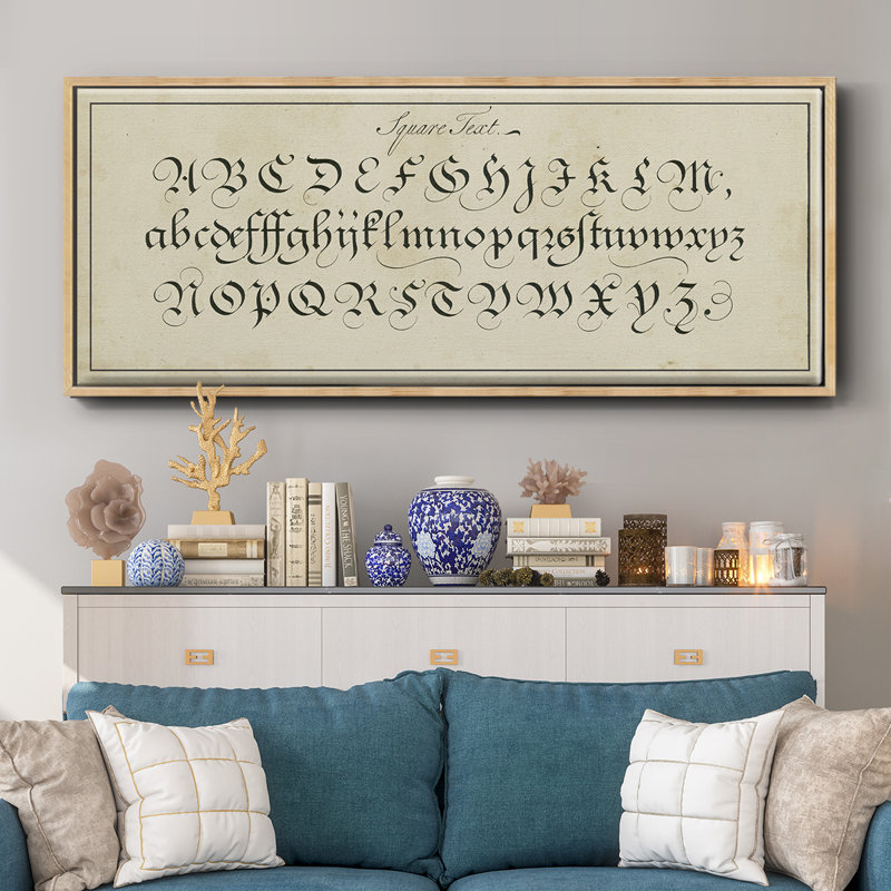 Manuscript Sampler III- Framed Canvas