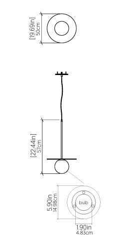 Orbit 1 - Light Pendant, Imbuia, 22.44" H x 19.69" W x 19.69" D