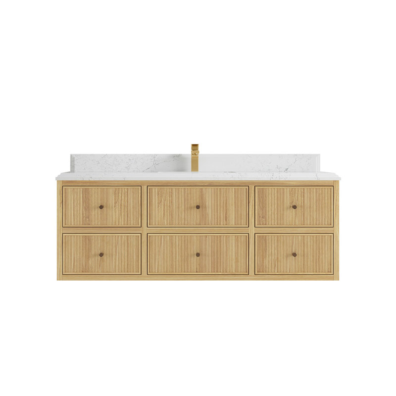 Ensemble de meuble-lavabo simple 60 po avec plateau en quartz Sonoma, Empira