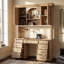 Bureau avec bibliothèque et éclairage réglable 3 couleurs | Tablette réglable, espace de travail spacieux-129973590