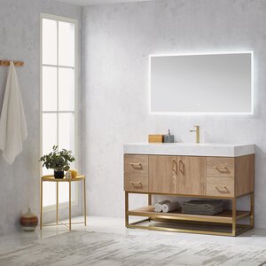 Wade Logan® Annice 48'' Free Standing Single Bathroom Vanity with Stone ...