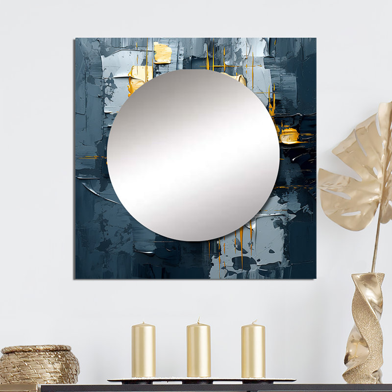 Penélopia - grand miroir carré abstrait pour décoration murale, 36 po x 36 po