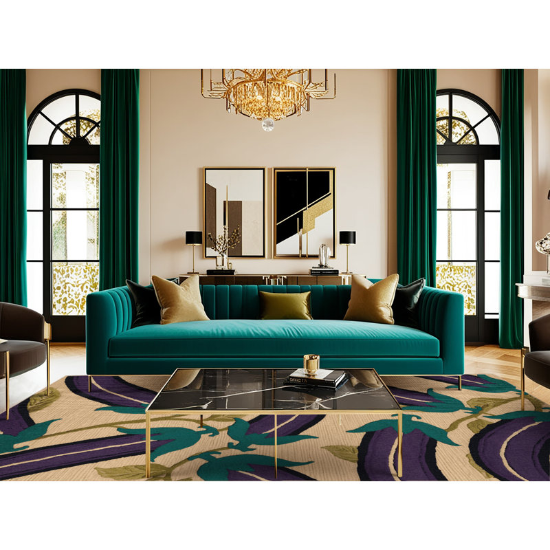  Tapis lavable aubergine, Rectangulaire 2 pi x 3 pi