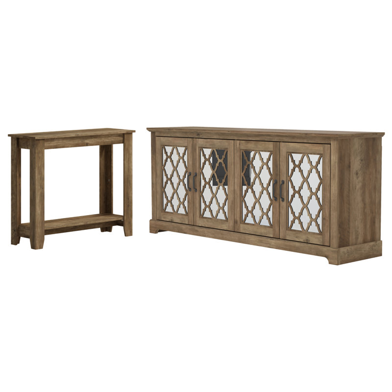 Ensemble de rangement 2 pièces Weddel Basilico, Chêne noueux