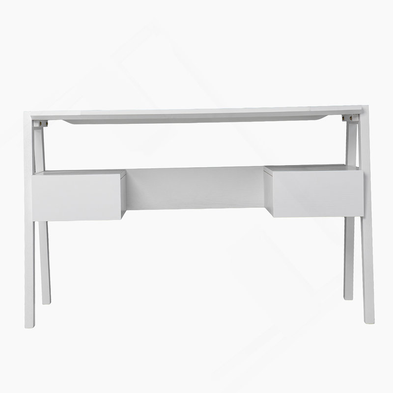 Bureau d'écriture Midcentury avec rangement - blanc