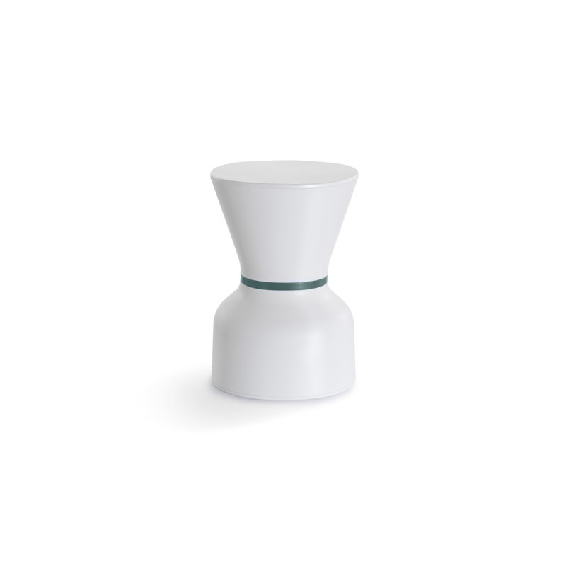 PaHeKo KO Accent Stool, White/Ocean Blue