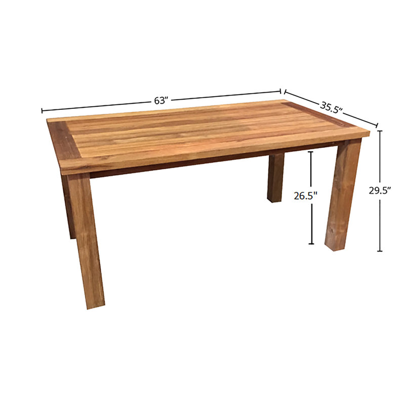 Table de salle à manger d'extérieur Jayliz, H 29,5 po x l 35,5 po x L 63 po