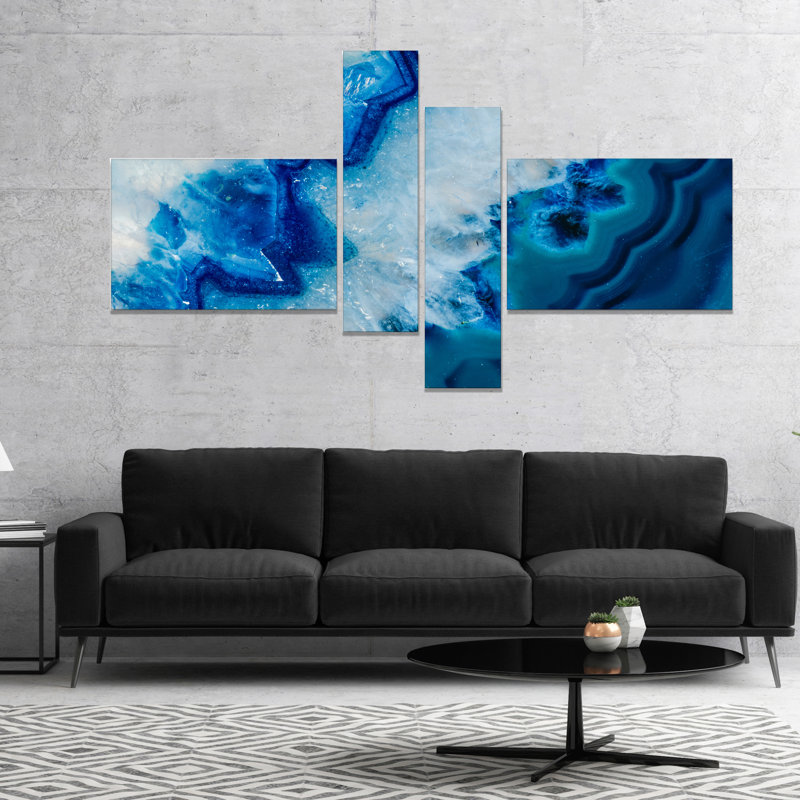 Geode Slice Macro - 4 Piece Wrapped Canvas Graphic Art