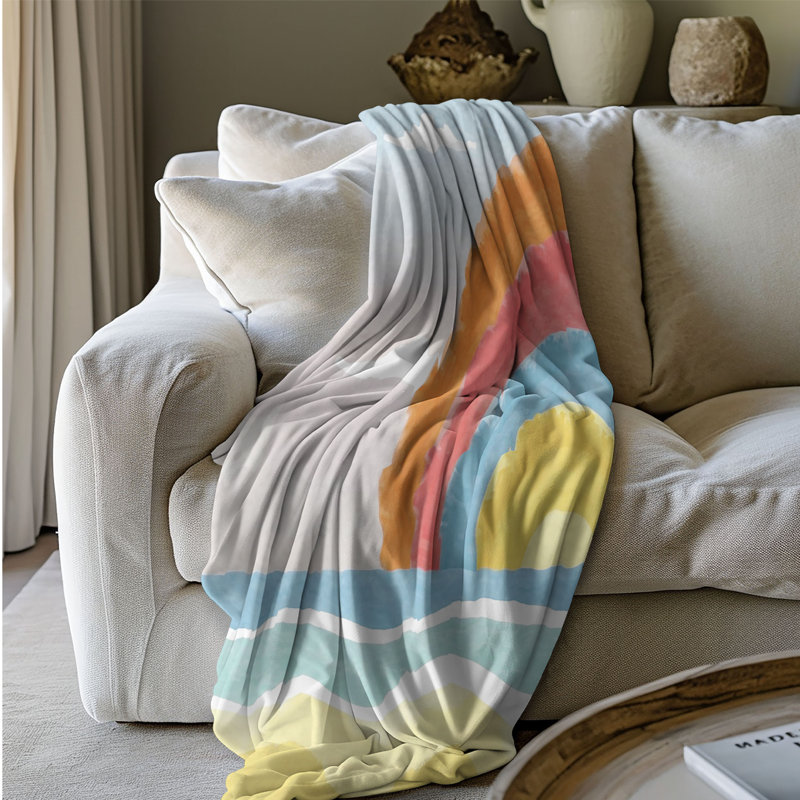 Jeté Sherpa Beachside Pastel Serenity - 1 pièce Premium, L 60 po x L 80 po