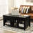 Table basse Red Barrel Studio® avec compartiment caché et tablettes de rangement noires
