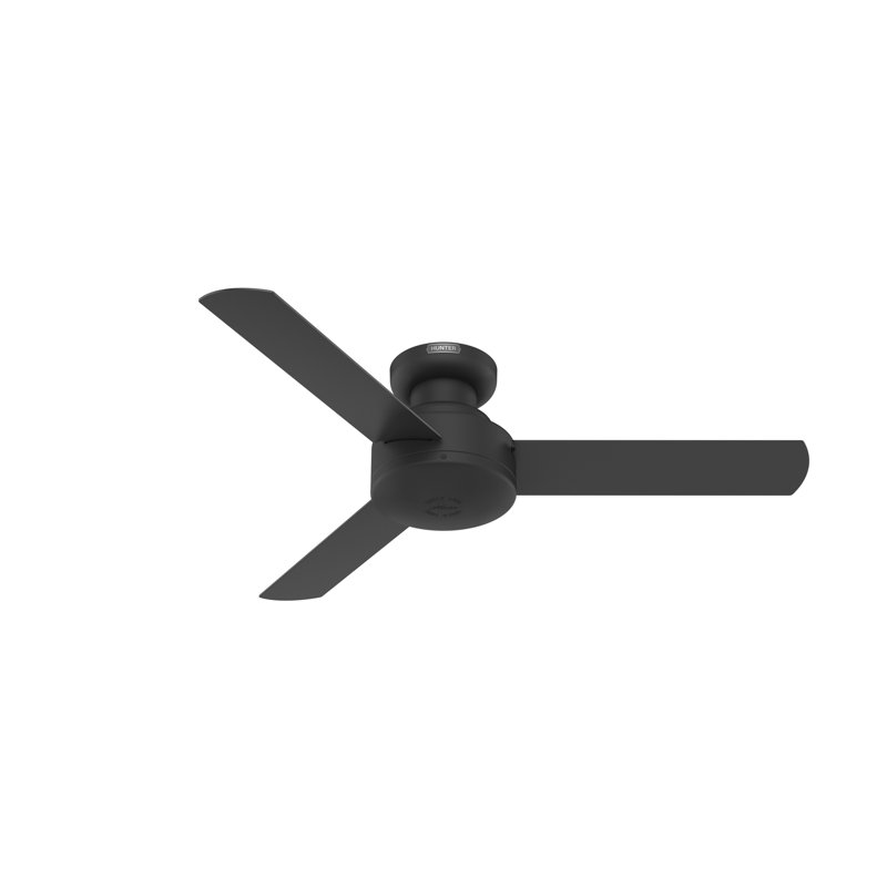 Matte Black 52" Modern Low Profile Ceiling Fan with Remote