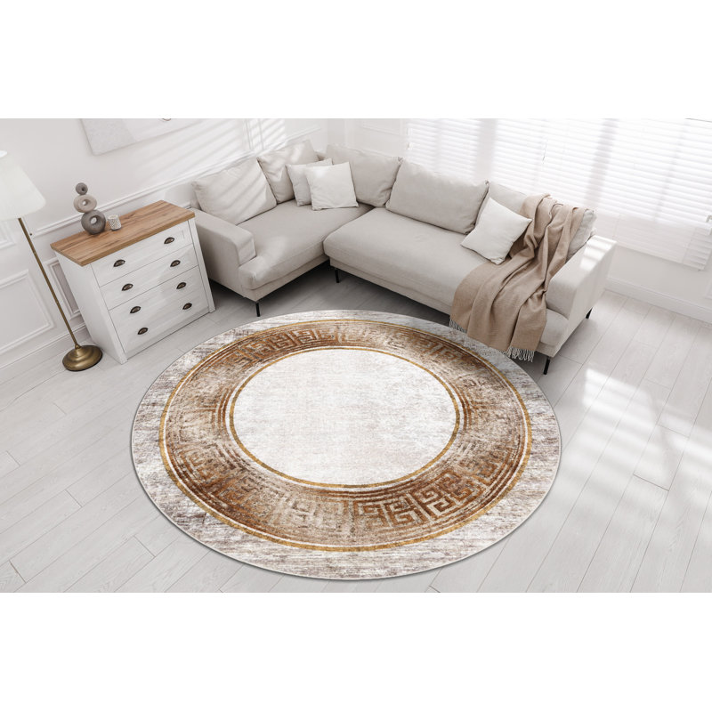Round Miro Geometric Area Rug, Round 200cm