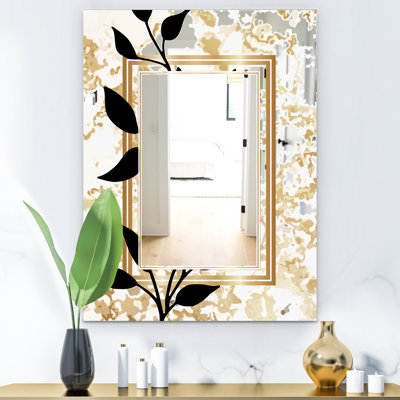 Botanical Obsidian Glam Frameless Accent Mirror