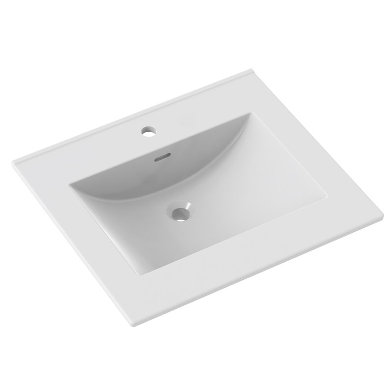 25" Ceramic Top 1.8 cm thick White, Single