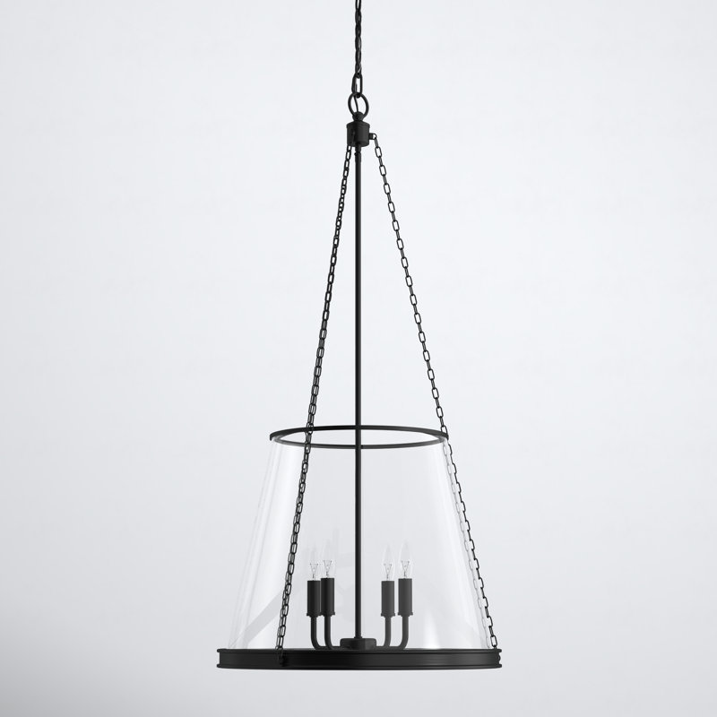 Luminaire suspendu 4 lumières Malvern, Noir mat