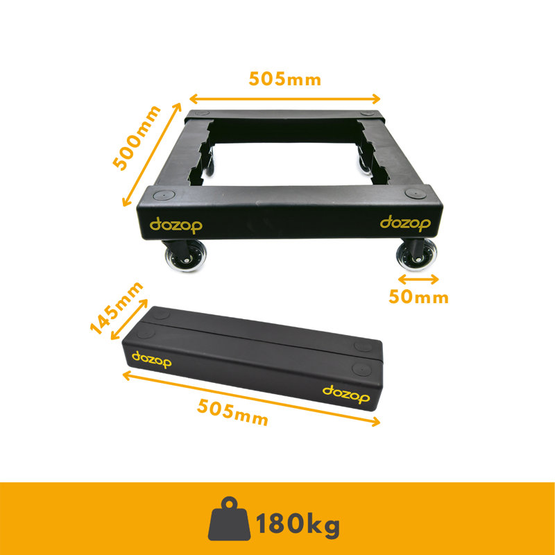 14.2cm H x 50.5cm W x 50cm D 180kg Platform Trolley