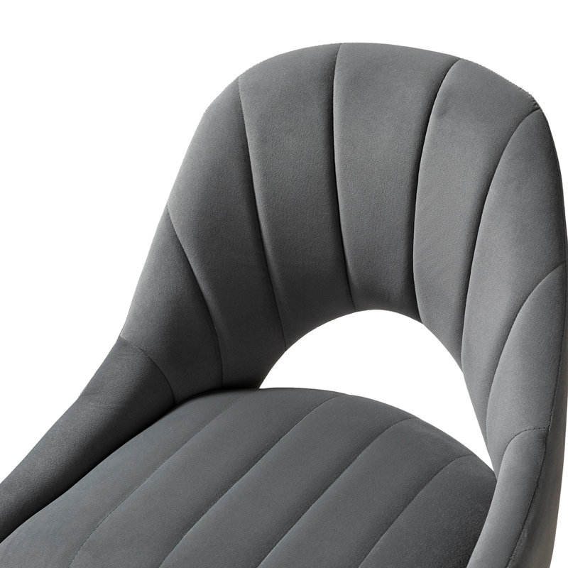 Madelle Velvet Solid Dining Chair Sets, Gray