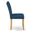 L'ensemble 3 pièces de table et chaises de cuisine comprend une table de salle à manger ronde avec piédestal et 2 chaises Parsons en similicuir bleu Oasis, chêne-1325431812-1243050147-1326178730