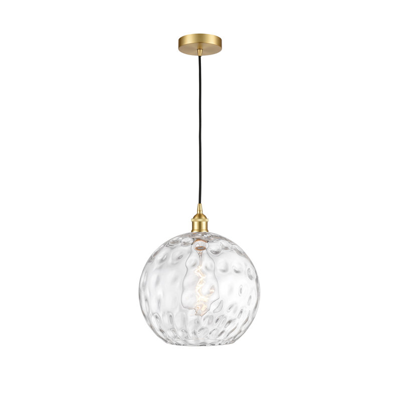 Luminaire suspendu simple à 1 lumière Ralph, H 14,75 po x l 12 po x P 12 po, Or satiné