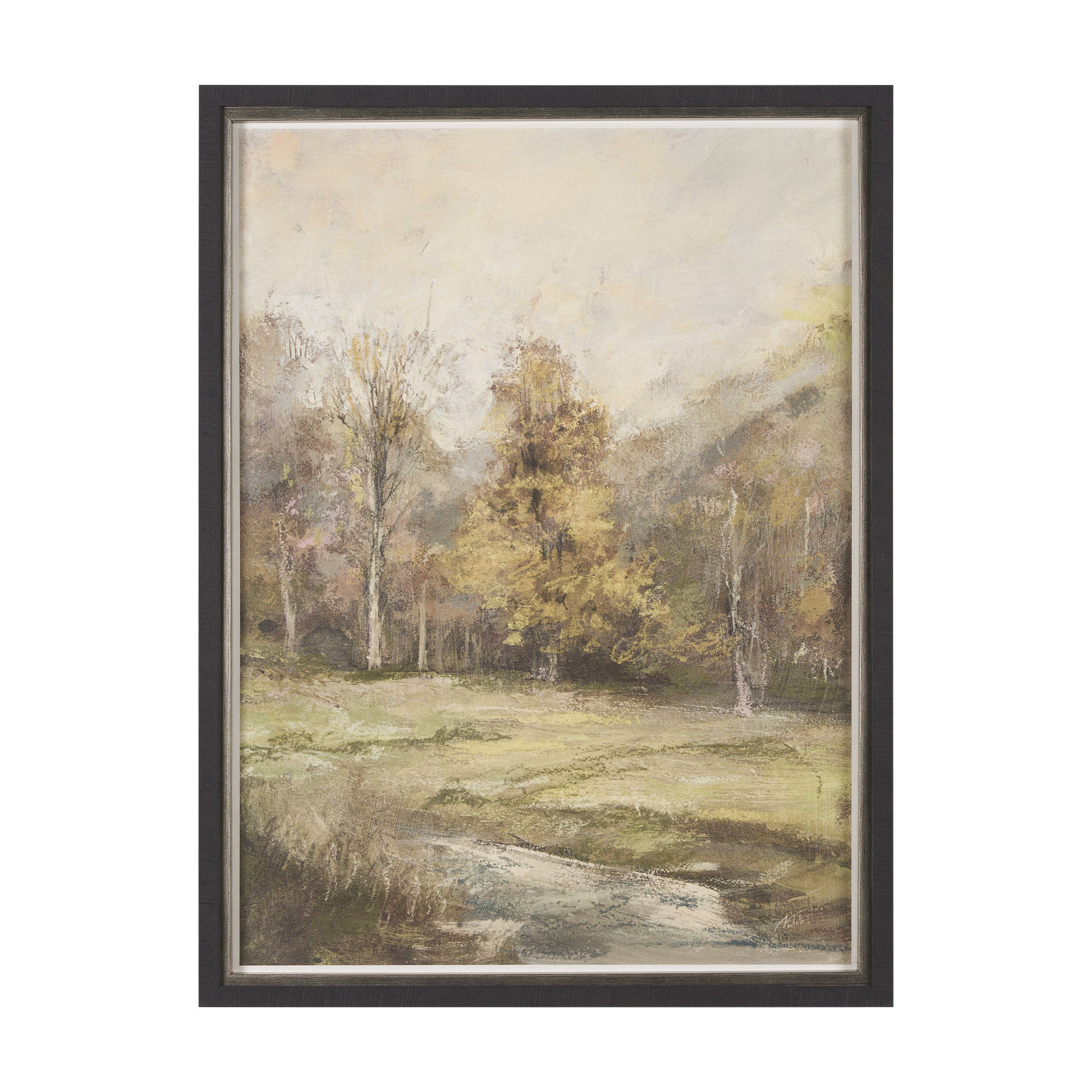 Old Style Landscape I Hand-Embellished Print, 41.5" H x 31.5" W x 1.6" D, Old Style Landscape I